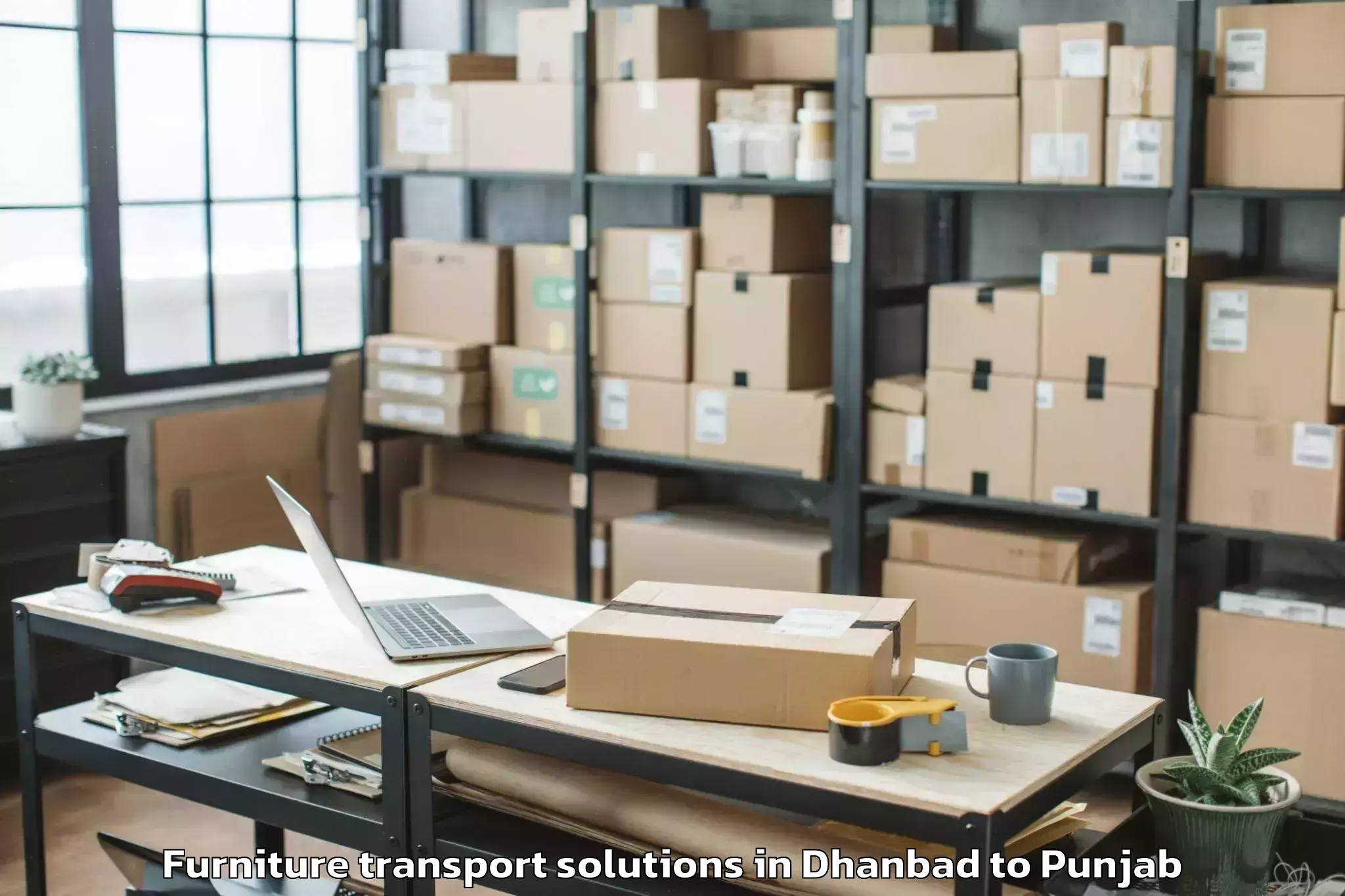 Easy Dhanbad to Barnala Furniture Transport Solutions Booking